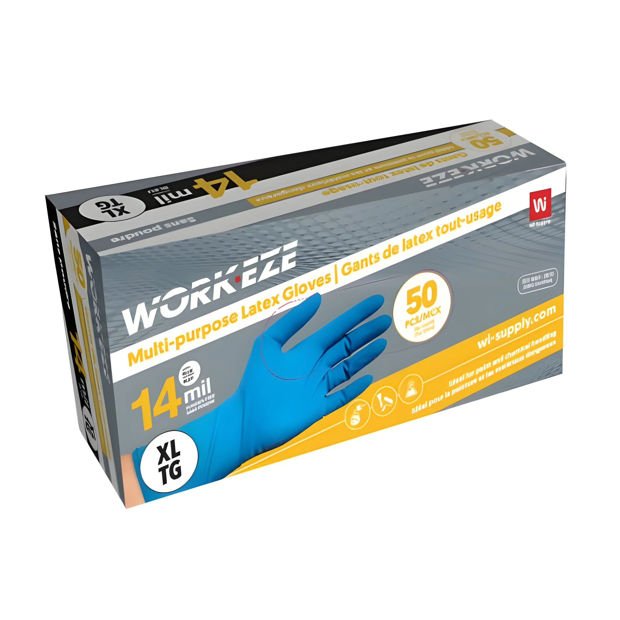 Latex Gloves, 14 Mil PF, X Large - 50/Case
