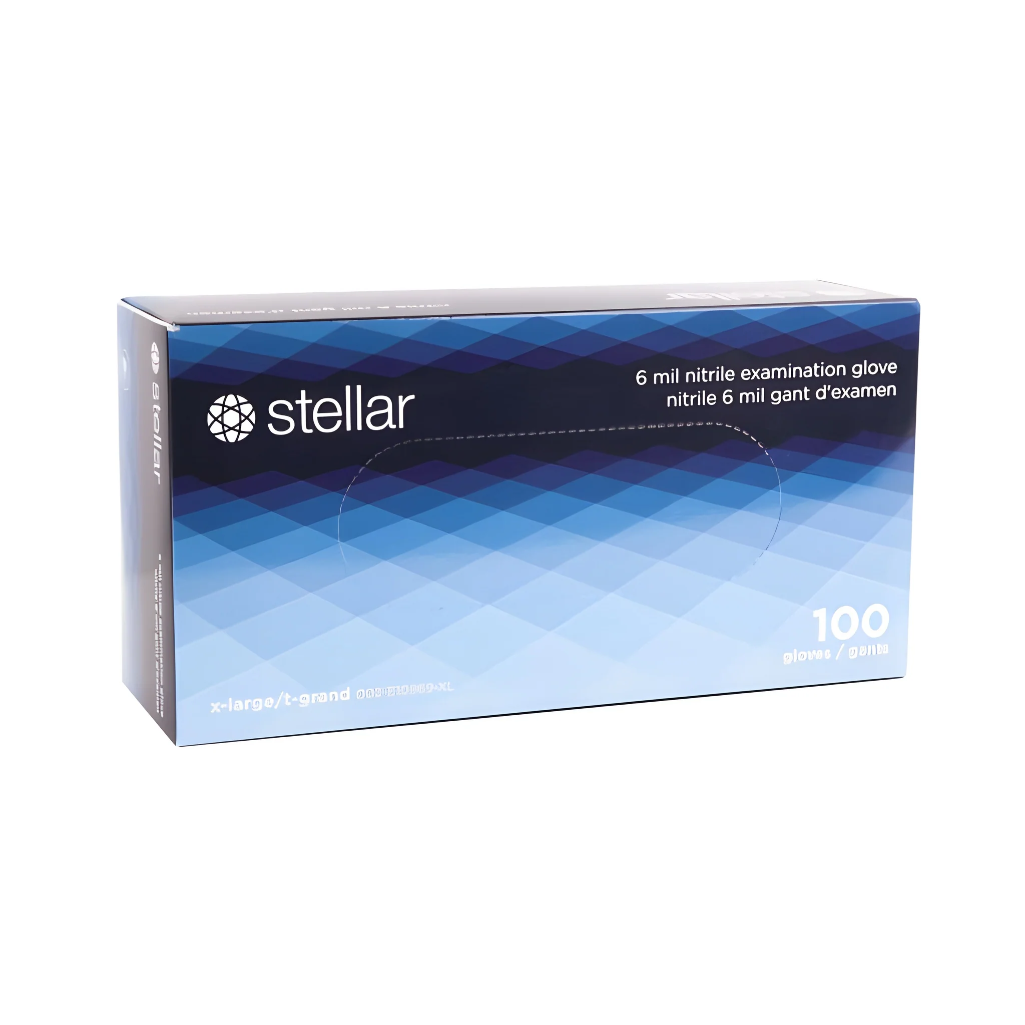 Stellar Extra Blue Nitrile Gloves, Medium - 1000/Case