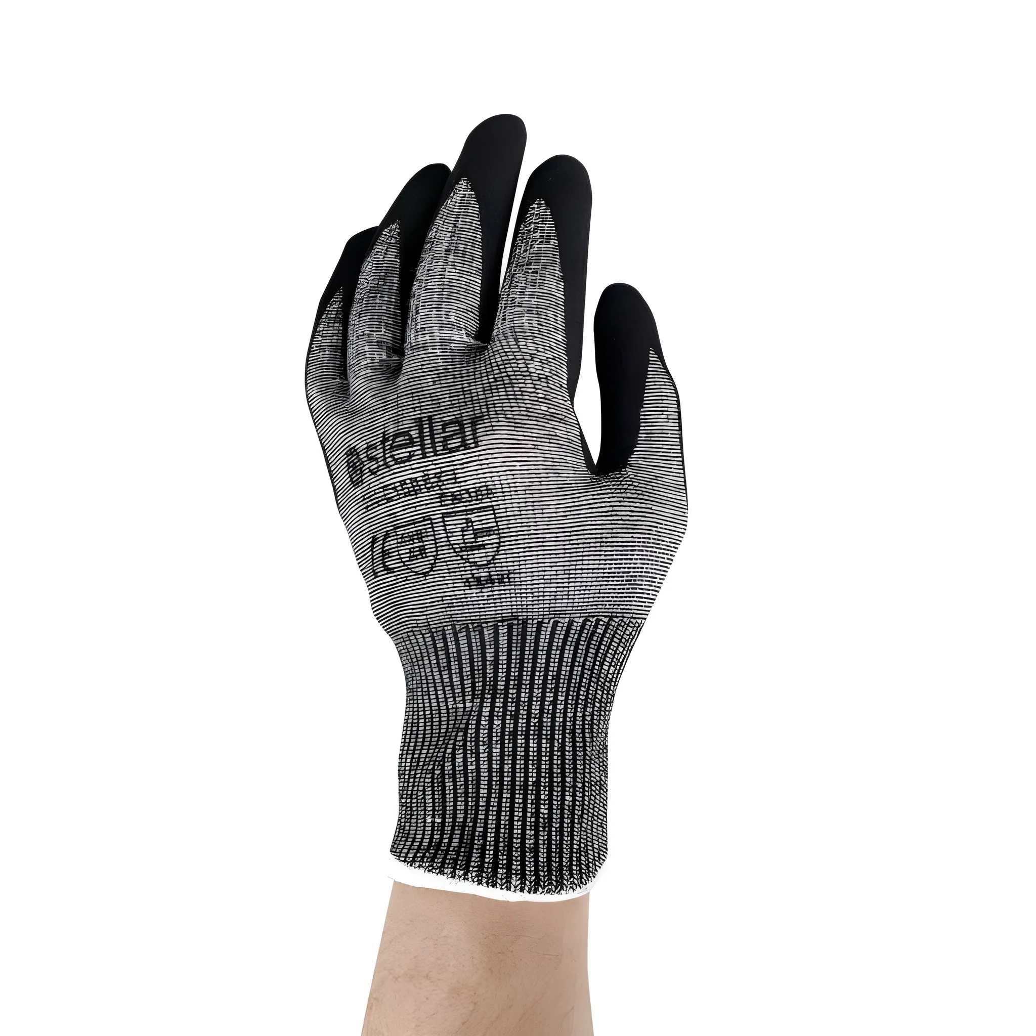 Stellar Grey Nitrile Coated Gloves, Cut Level 6, Sz 09 (Large)- 12 Pr / Bag