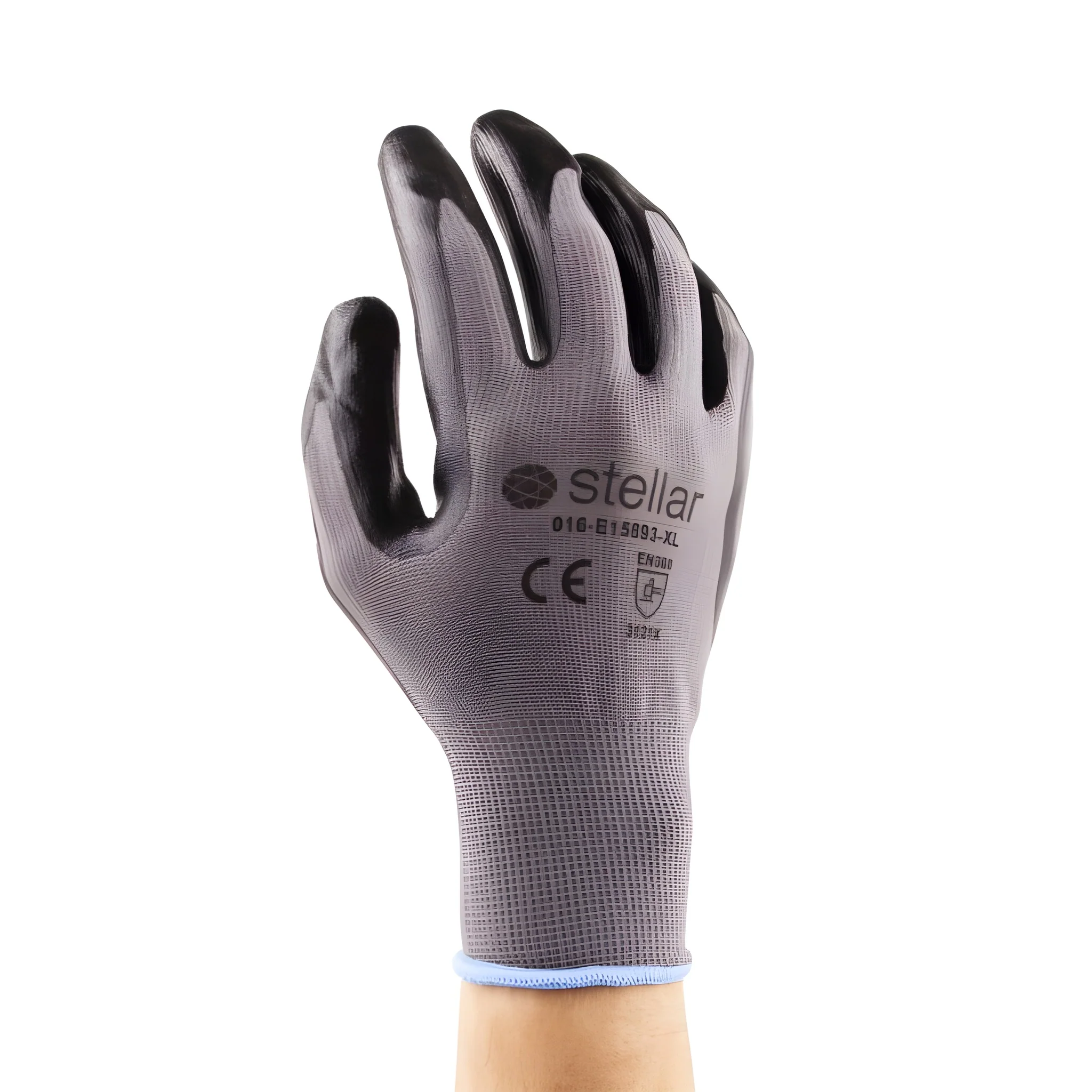 Stellar Nitrile Coated Nylon Glove, Black, Sz 10 (X-Large)- 12 Pr/Bag