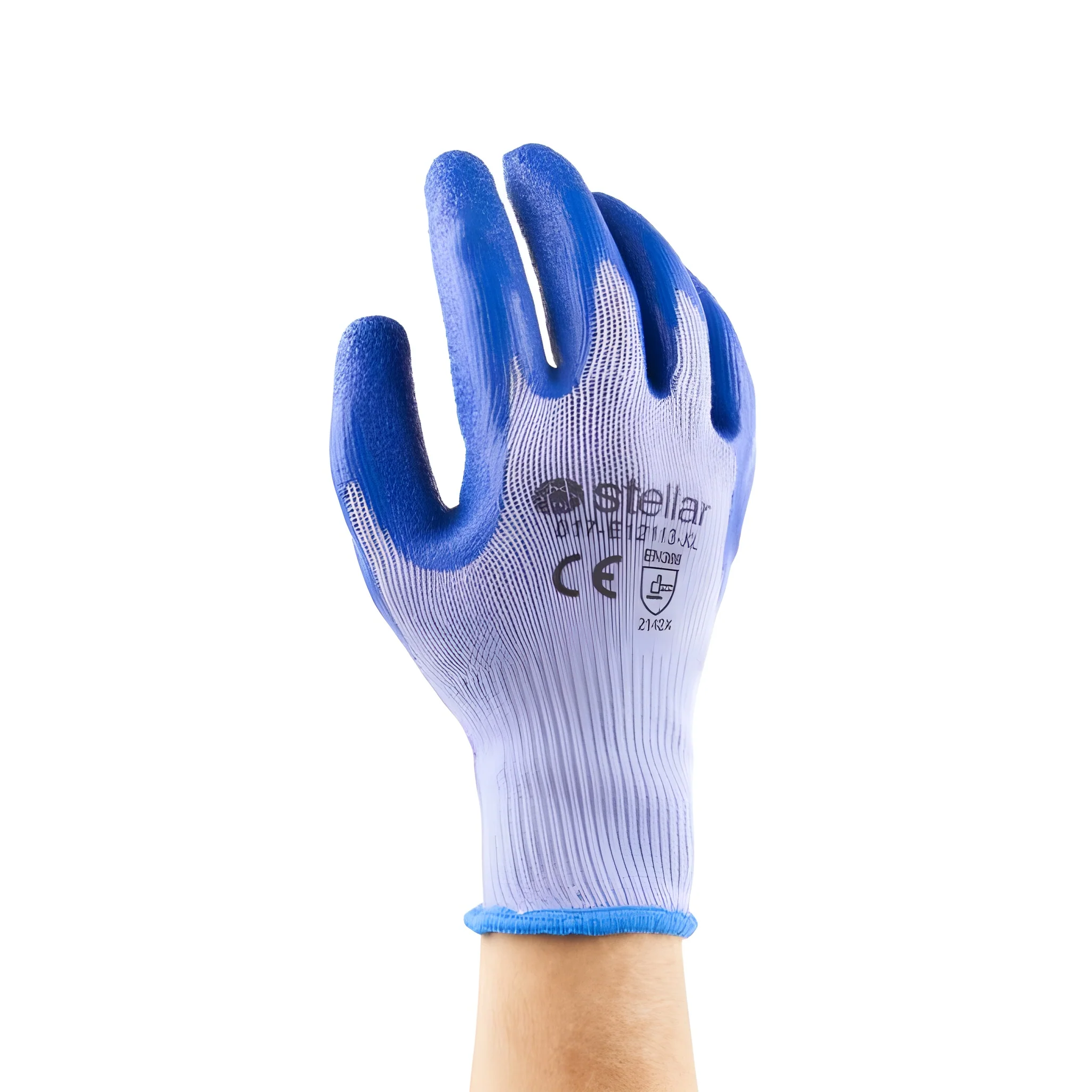 Blue Latex Coated Gloves, Sz 09 (Large)- 12 Pr / Bag