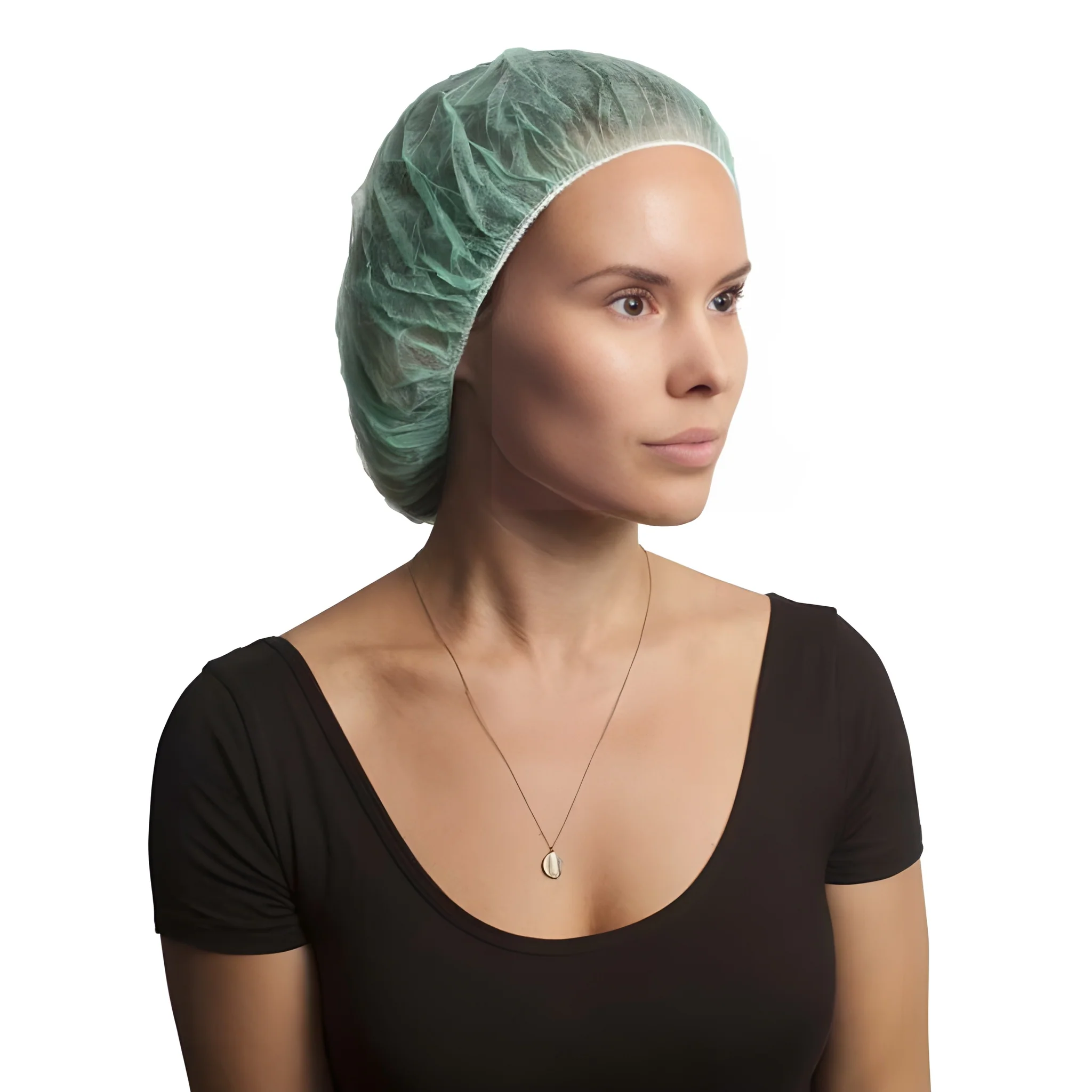 Stellar Bouffant Caps, Green, 24" -100 Caps / Bag