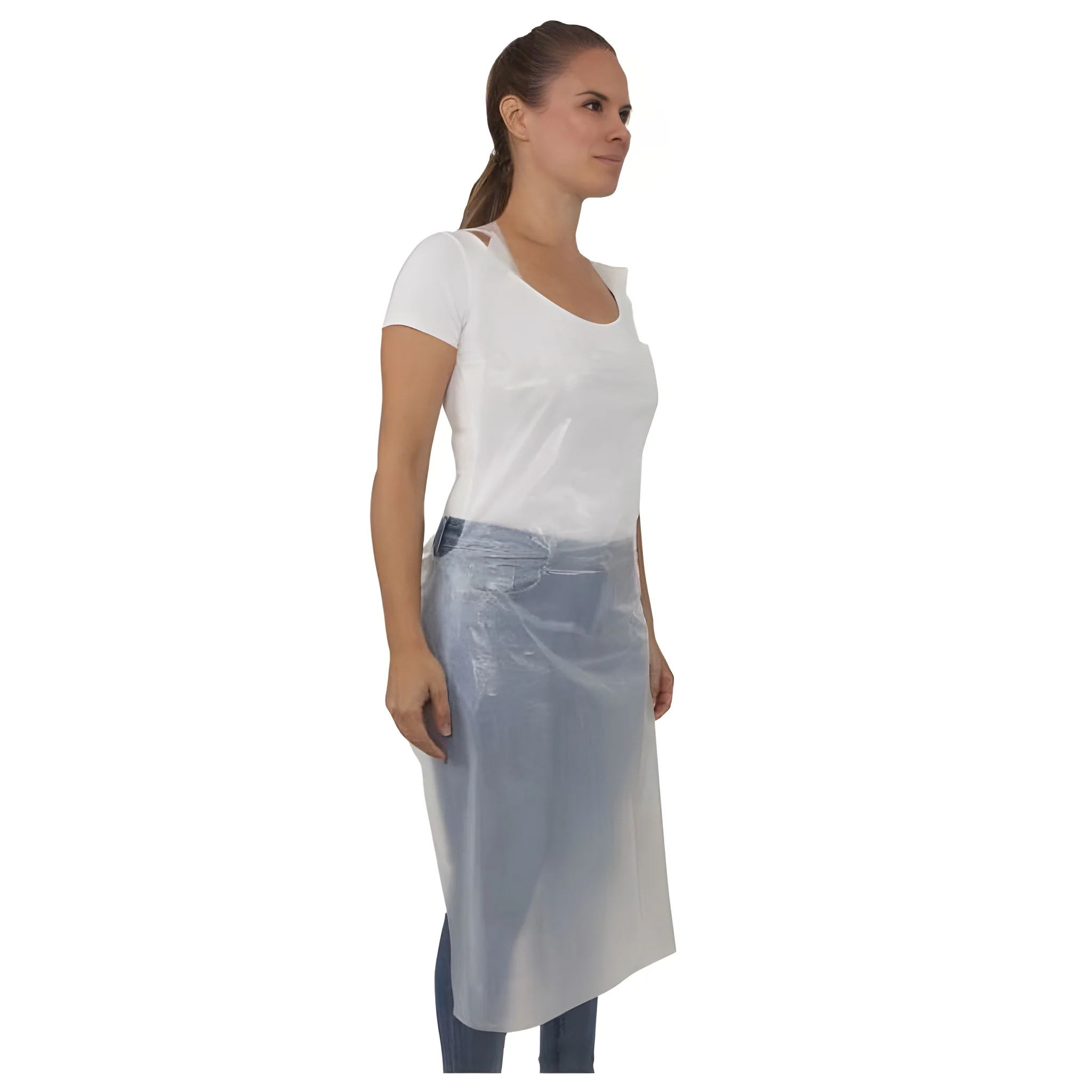Stellar Disposable Poly Aprons, White, 28 x 46 in, 100/Bag