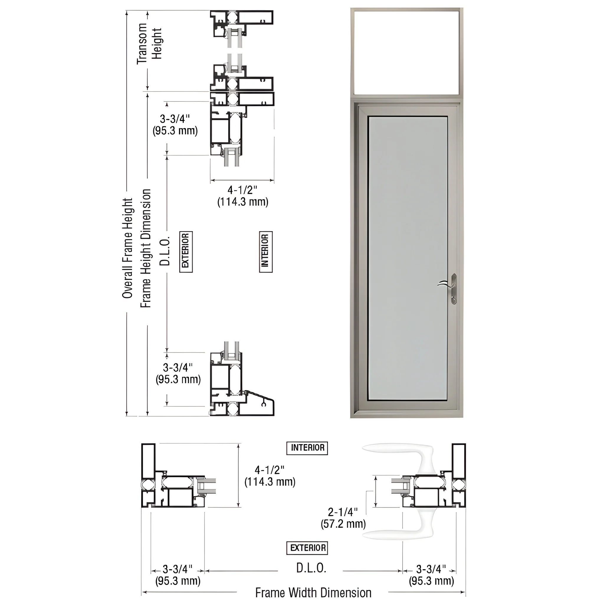 CRL Series 925 Right-Swing Clear Anodized Patio Door, Low Threshold